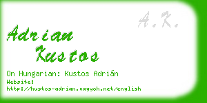 adrian kustos business card